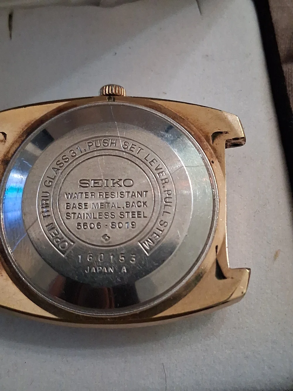 Seiko Gold-Tone Watch with Gold Dial and Day-Date 23 JEWELS Automatic